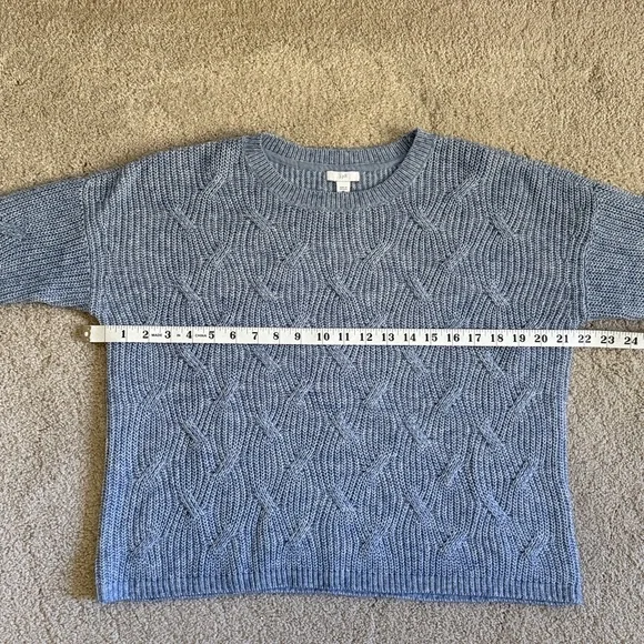 NWT J. Jill Heathered Blue Knit Sweater 3/4 Sleeve Women’s Size Small - Picture 5 of 7